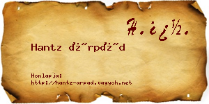 Hantz Árpád névjegykártya